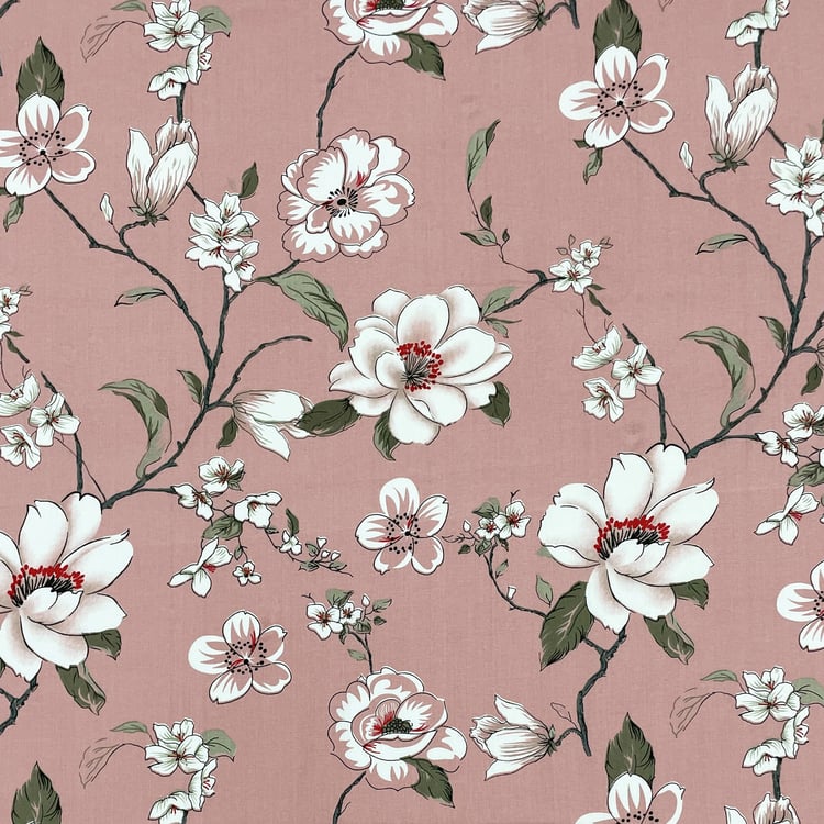 SWAYAM Ananda Cotton 210TC Floral Print 3Pcs Queen Bedsheet Set