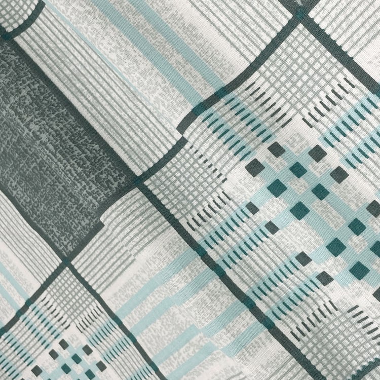 SWAYAM Ananda Cotton 210TC Checked 3Pcs Queen Bedsheet Set