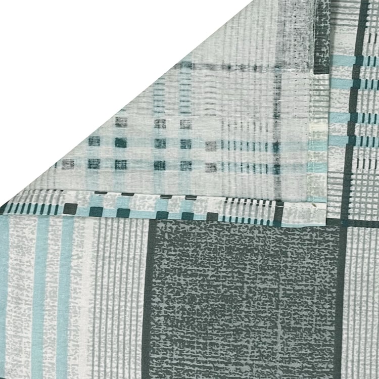 SWAYAM Ananda Cotton 210TC Checked 3Pcs Queen Bedsheet Set