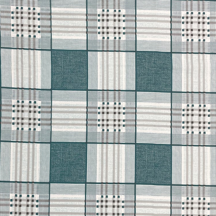 SWAYAM Ananda Cotton 210TC Checked 3Pcs Queen Bedsheet Set