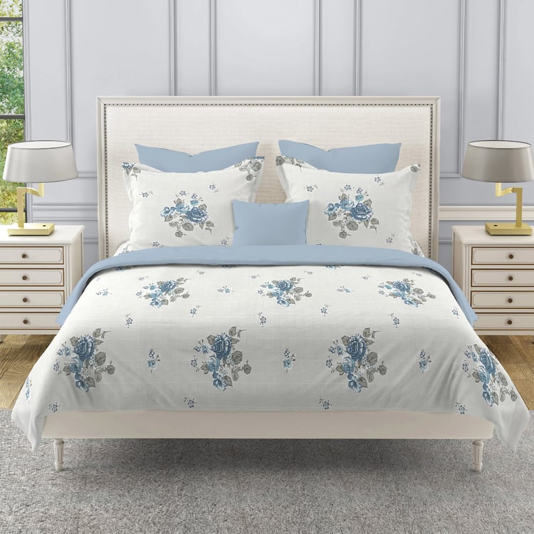 SWAYAM Ananda Cotton Floral Print 210TC 3Pcs Super King Bedsheet Set