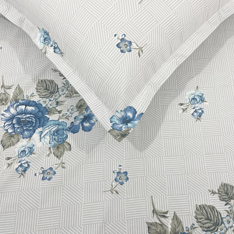 SWAYAM Ananda Cotton Floral Print 210TC 3Pcs Super King Bedsheet Set