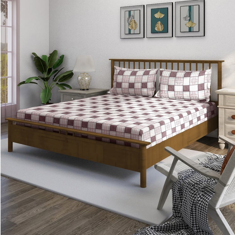 SWAYAM Ananda Cotton Printed 210TC 3Pcs Super King Bedsheet Set