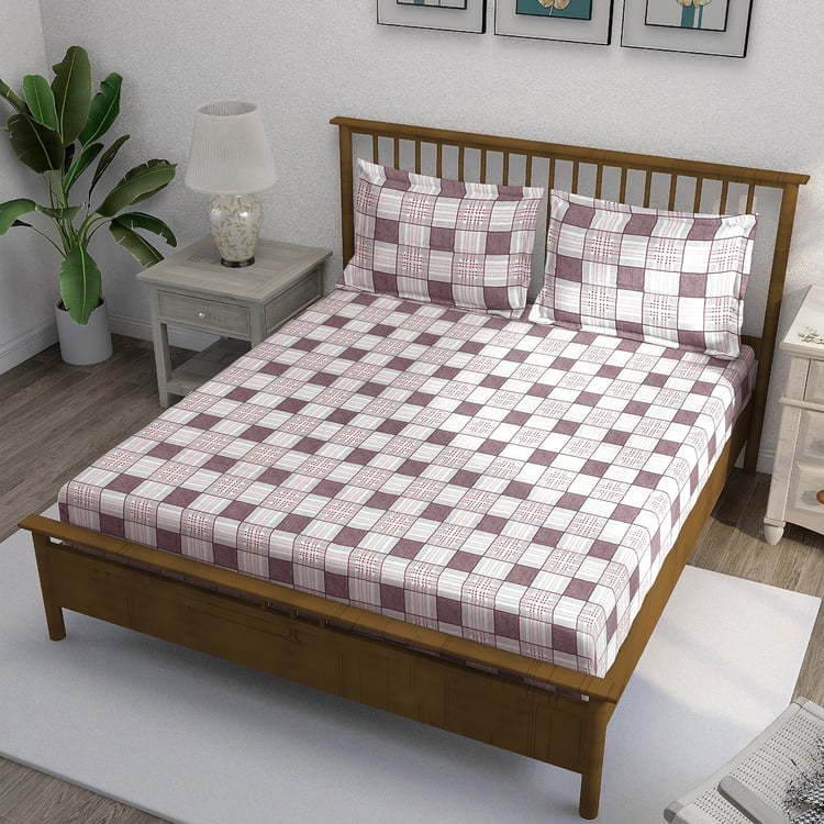 SWAYAM Ananda Cotton Printed 210TC 3Pcs Super King Bedsheet Set