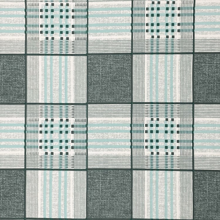 SWAYAM Ananda Cotton Checked 210TC 3Pcs Super King Bedsheet Set