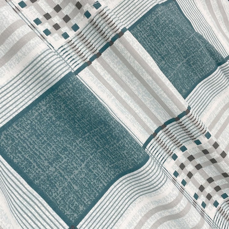 SWAYAM Ananda Cotton Checked 210TC 3Pcs Super King Bedsheet Set