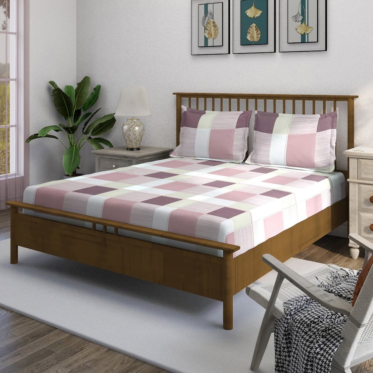 SWAYAM Ananda Cotton Printed 210TC 3Pcs Super King Bedsheet Set