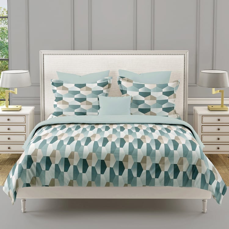 SWAYAM Ananda Cotton Printed 210TC 3Pcs Super King Bedsheet Set