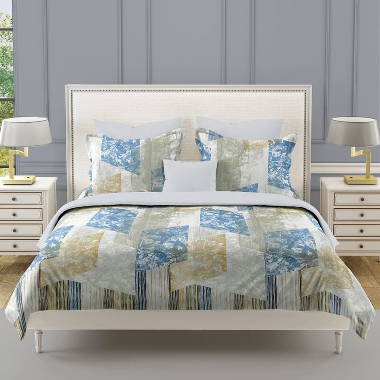 SWAYAM Ananda Cotton Printed 210TC 3Pcs Super King Bedsheet Set
