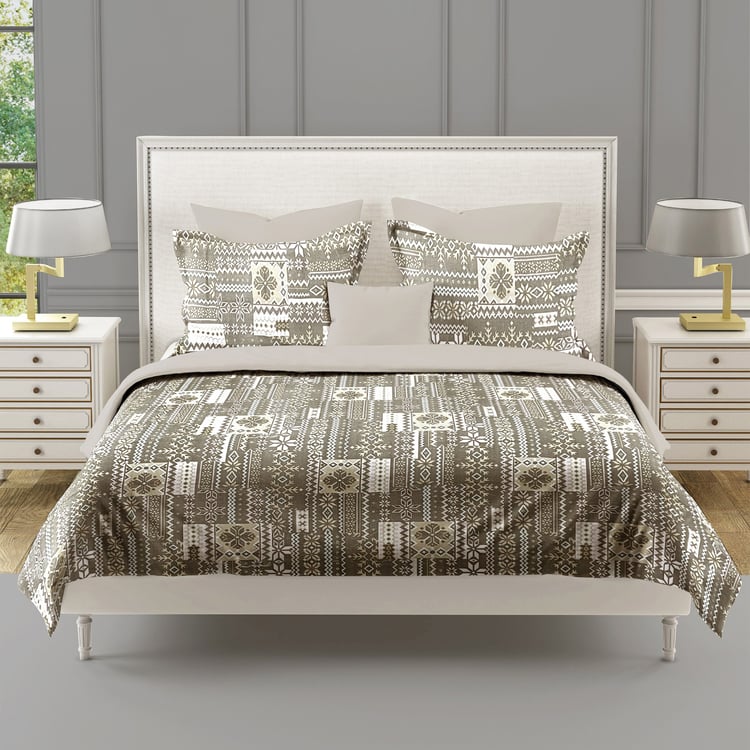 SWAYAM Ananda Cotton Printed 210TC 3Pcs Super King Bedsheet Set