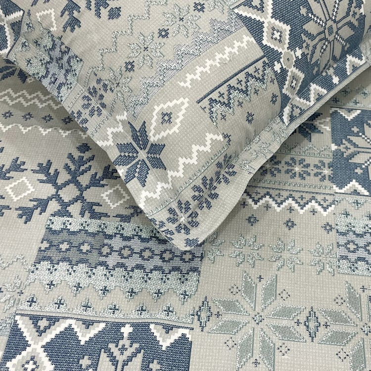 SWAYAM Ananda Cotton Printed 210TC 3Pcs Super King Bedsheet Set