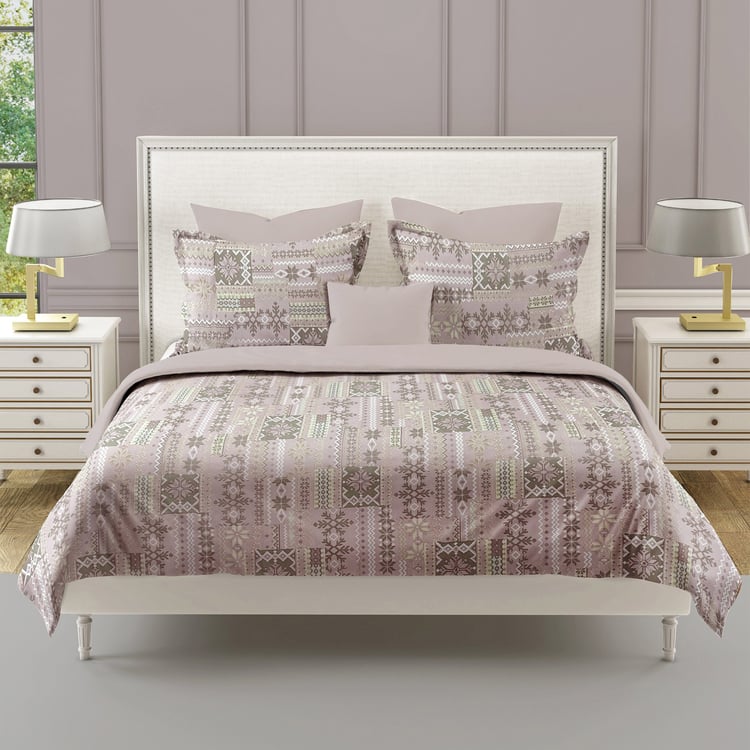 SWAYAM Ananda Cotton Printed 210TC 3Pcs Super King Bedsheet Set