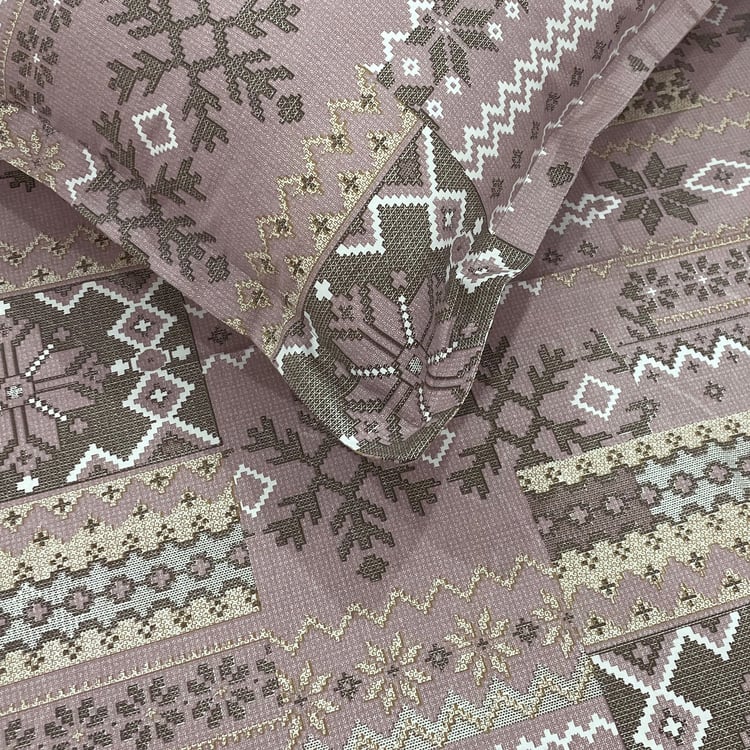 SWAYAM Ananda Cotton Printed 210TC 3Pcs Super King Bedsheet Set