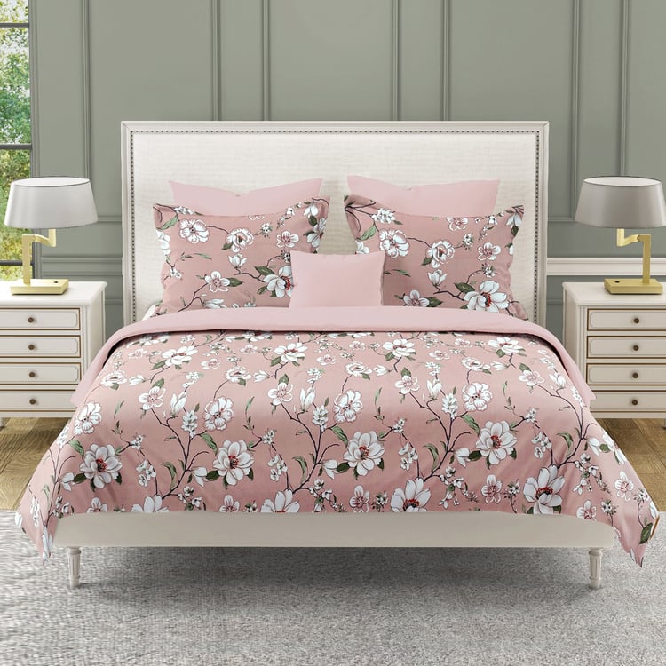 SWAYAM Ananda Cotton Floral Print 210TC 3Pcs King Fitted Bedsheet Set