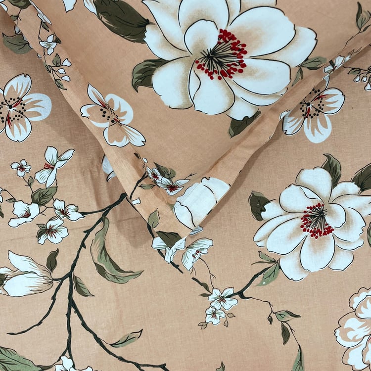 SWAYAM Ananda Cotton Floral Print 210TC 3Pcs King Fitted Bedsheet Set