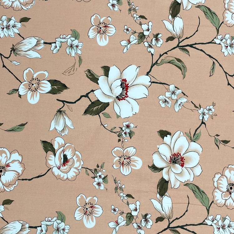 SWAYAM Ananda Cotton Floral Print 210TC 3Pcs King Fitted Bedsheet Set