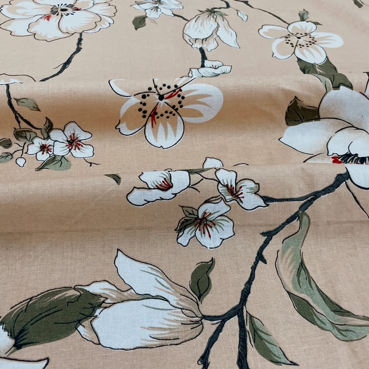 SWAYAM Ananda Cotton Floral Print 210TC 3Pcs King Fitted Bedsheet Set