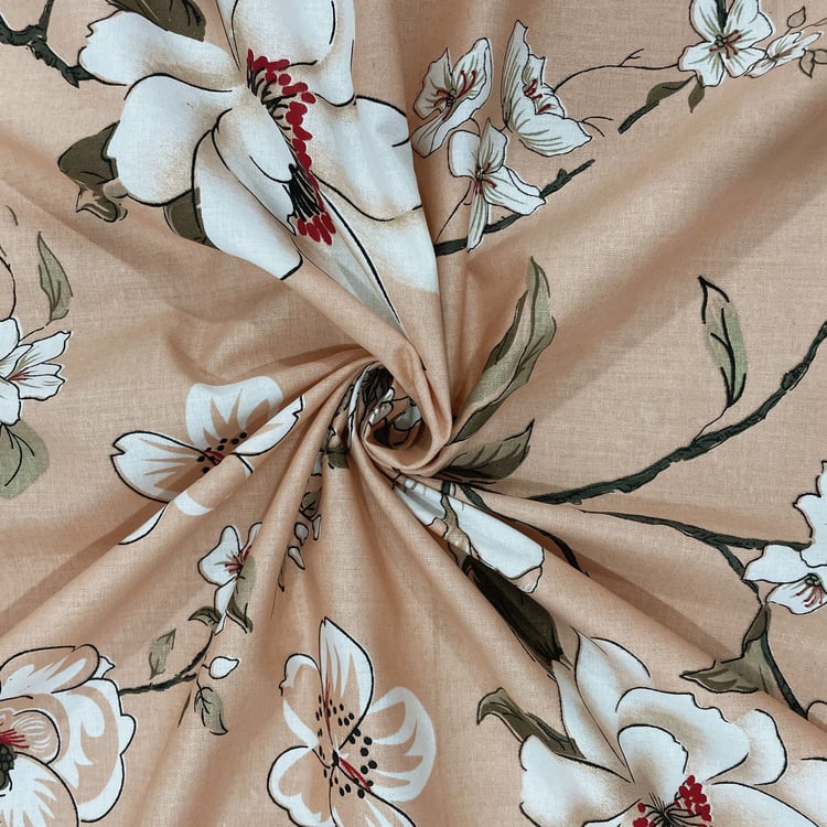SWAYAM Ananda Cotton Floral Print 210TC 3Pcs King Fitted Bedsheet Set