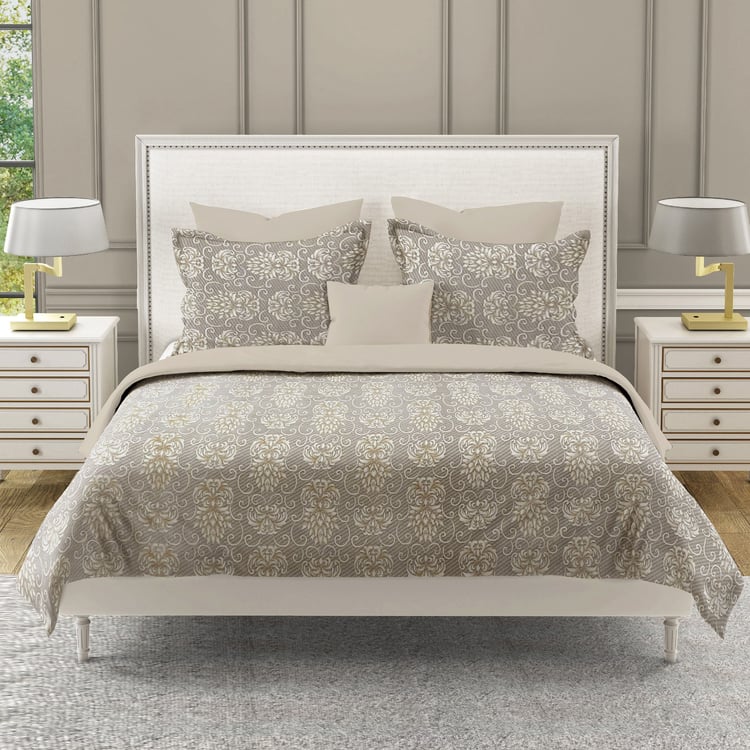 SWAYAM Ananda Cotton Printed 210TC 3Pcs King Fitted Bedsheet Set