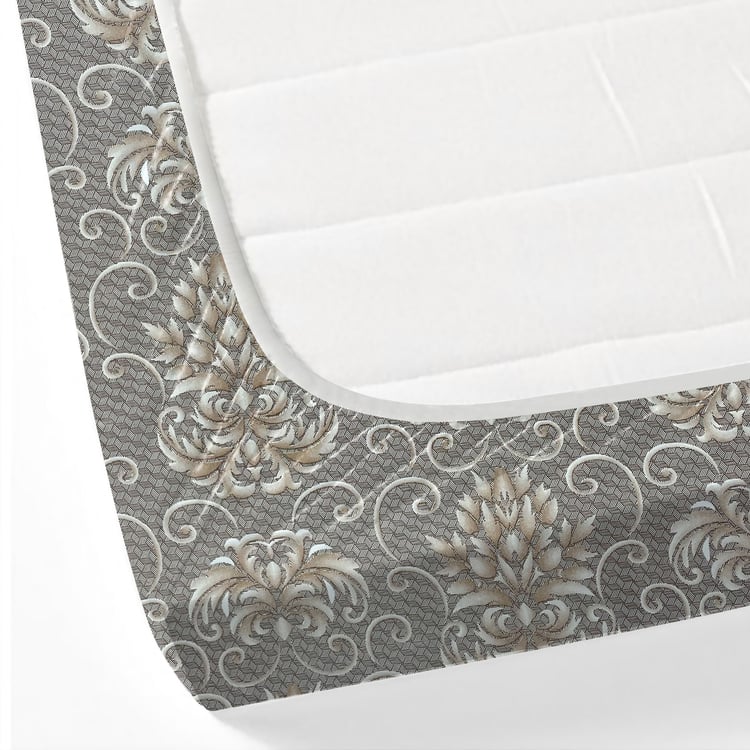 SWAYAM Ananda Cotton Printed 210TC 3Pcs King Fitted Bedsheet Set