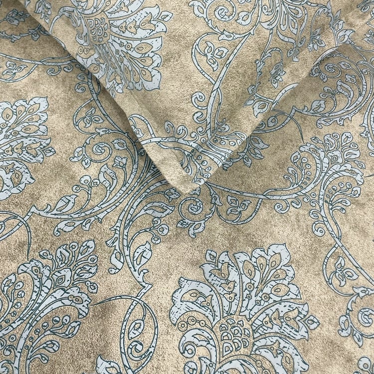 SWAYAM Ananda Cotton Printed 210TC 3Pcs King Fitted Bedsheet Set