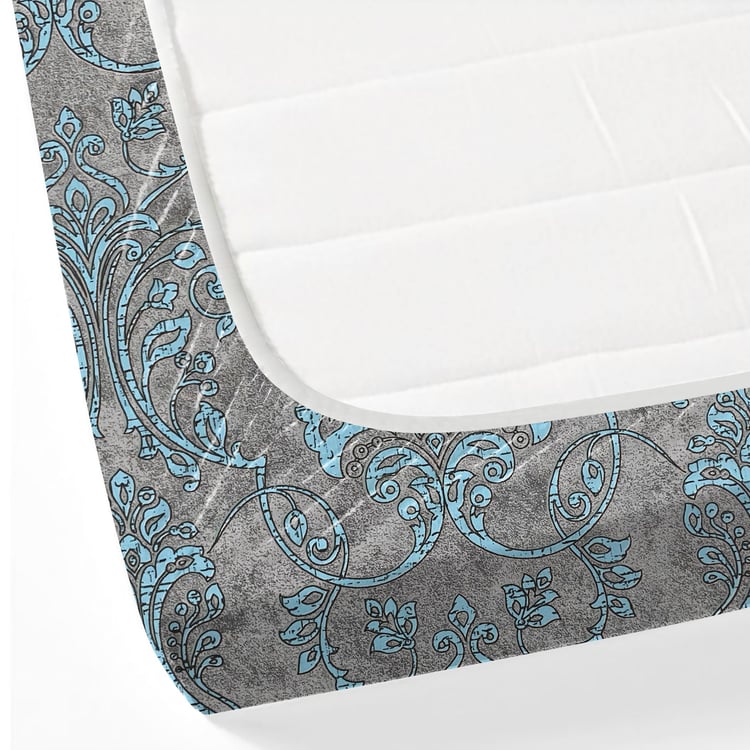 SWAYAM Ananda Cotton Printed 210TC 3Pcs King Fitted Bedsheet Set