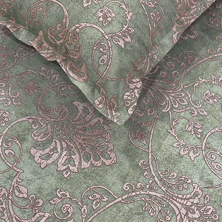 SWAYAM Ananda Cotton Printed 210TC 3Pcs King Fitted Bedsheet Set