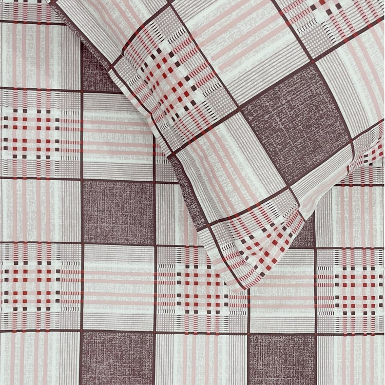 SWAYAM Ananda Cotton Printed 210TC 3Pcs King Fitted Bedsheet Set