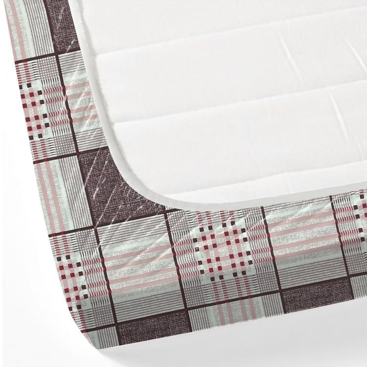 SWAYAM Ananda Cotton Printed 210TC 3Pcs King Fitted Bedsheet Set