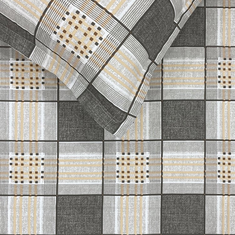 SWAYAM Ananda Cotton Printed 210TC 3Pcs King Fitted Bedsheet Set