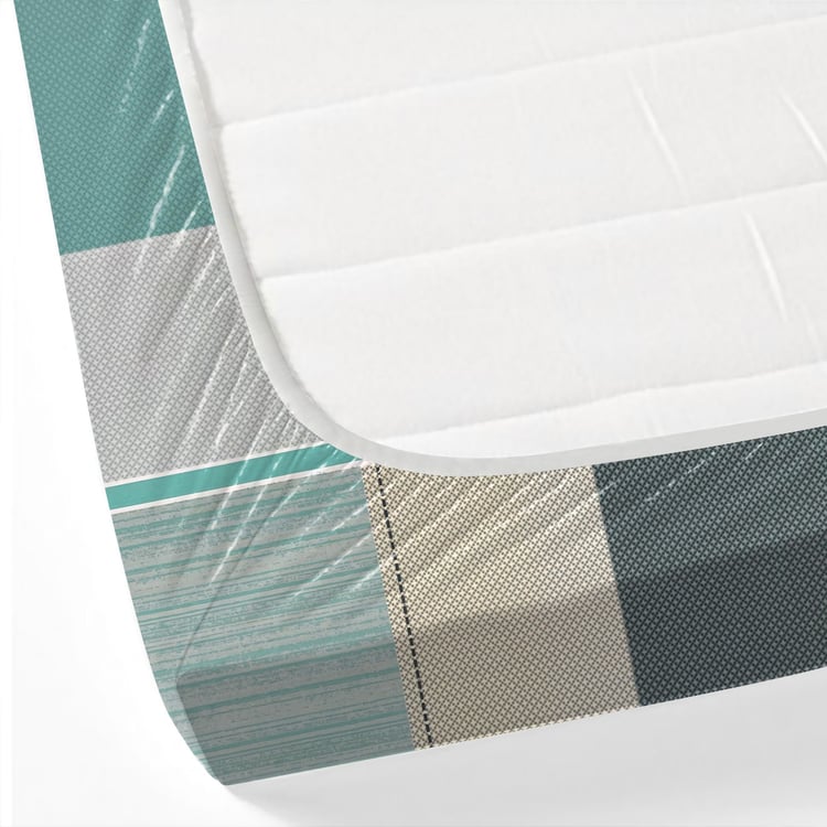 SWAYAM Ananda Cotton Printed 210TC 3Pcs King Fitted Bedsheet Set