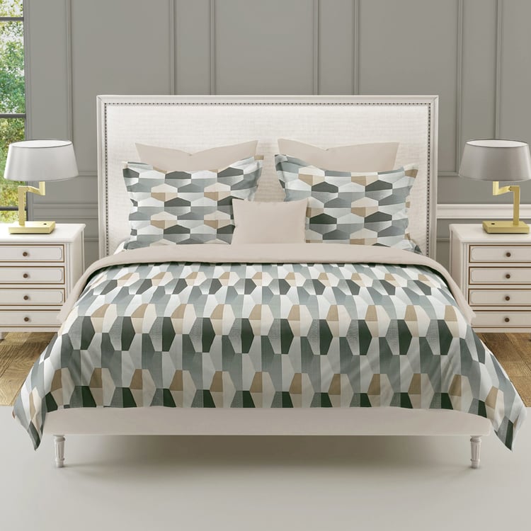 SWAYAM Ananda Cotton Printed 210TC 3Pcs King Fitted Bedsheet Set