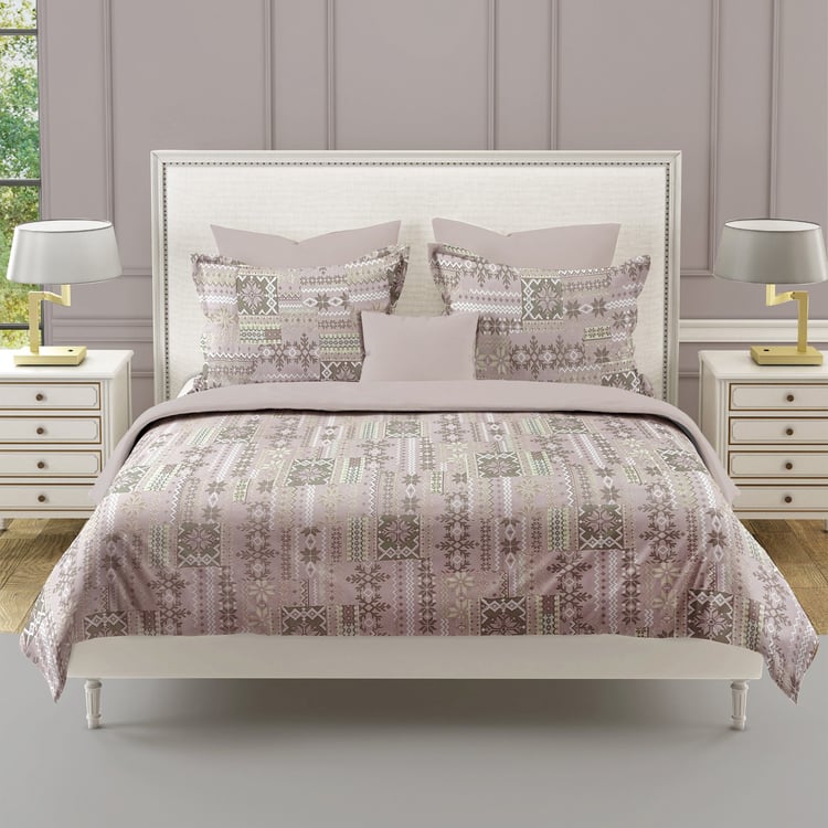 SWAYAM Ananda Cotton Printed 210TC 3Pcs King Fitted Bedsheet Set