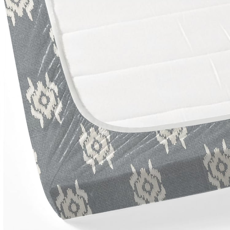 SWAYAM Ananda Cotton Printed 210TC 3Pcs King Fitted Bedsheet Set