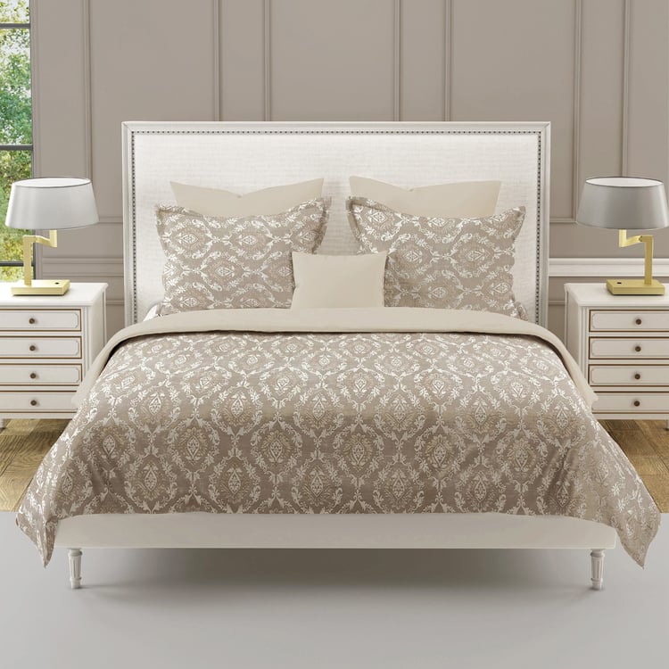 SWAYAM Ananda Cotton Printed 210TC 3Pcs King Fitted Bedsheet Set