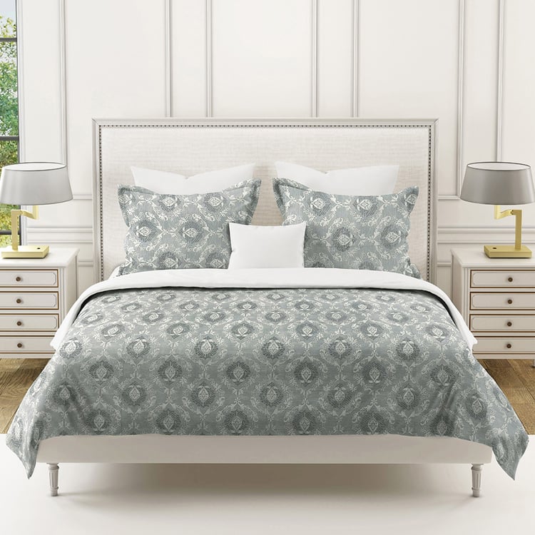 SWAYAM Ananda Cotton Printed 210TC 3Pcs King Fitted Bedsheet Set