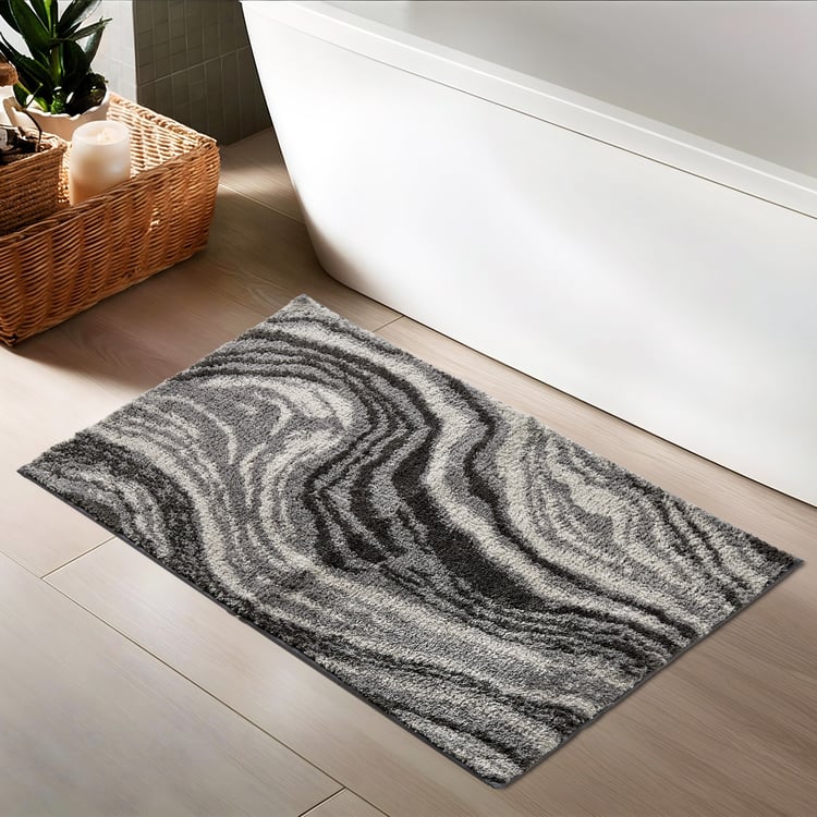 Berlin Marble Print Anti-Slip Bath Mat - 75x50cm
