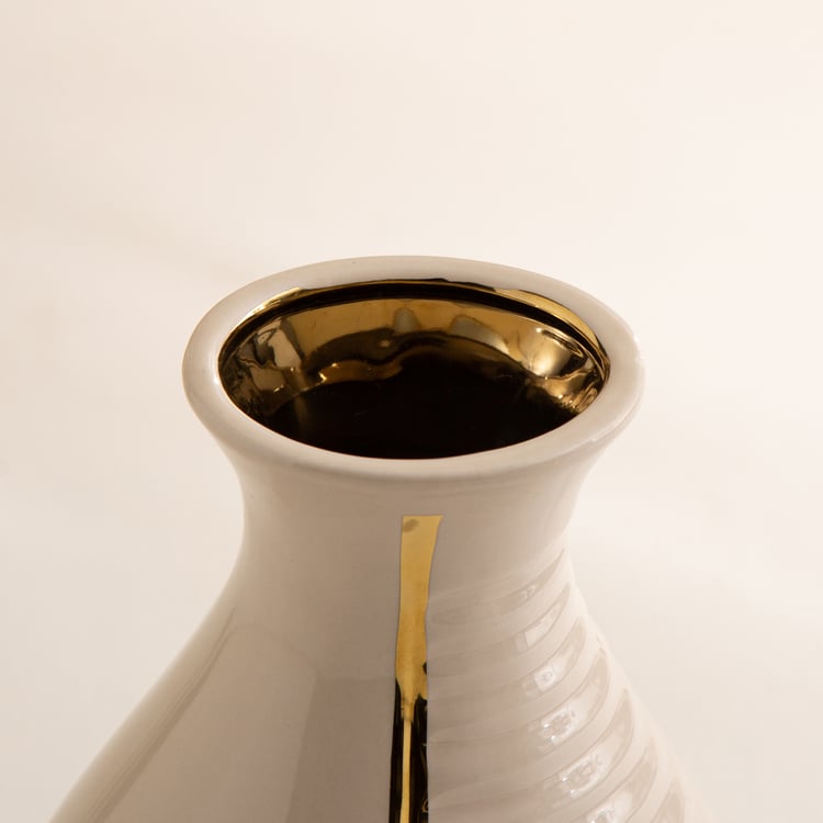 Canova Opt Aviora Ceramic Ribbed Vase - Large