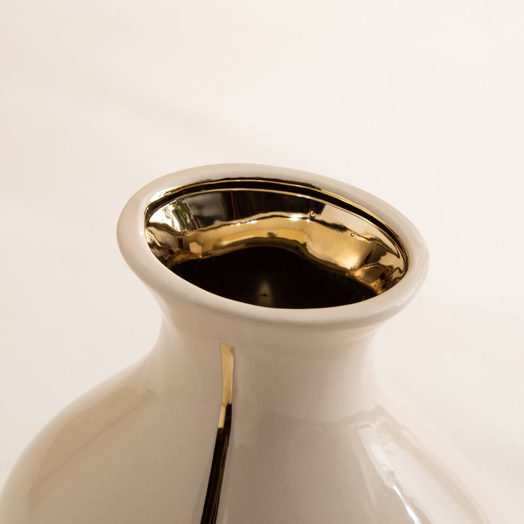 Canova Opt Aviora Ceramic Ribbed Vase - Small