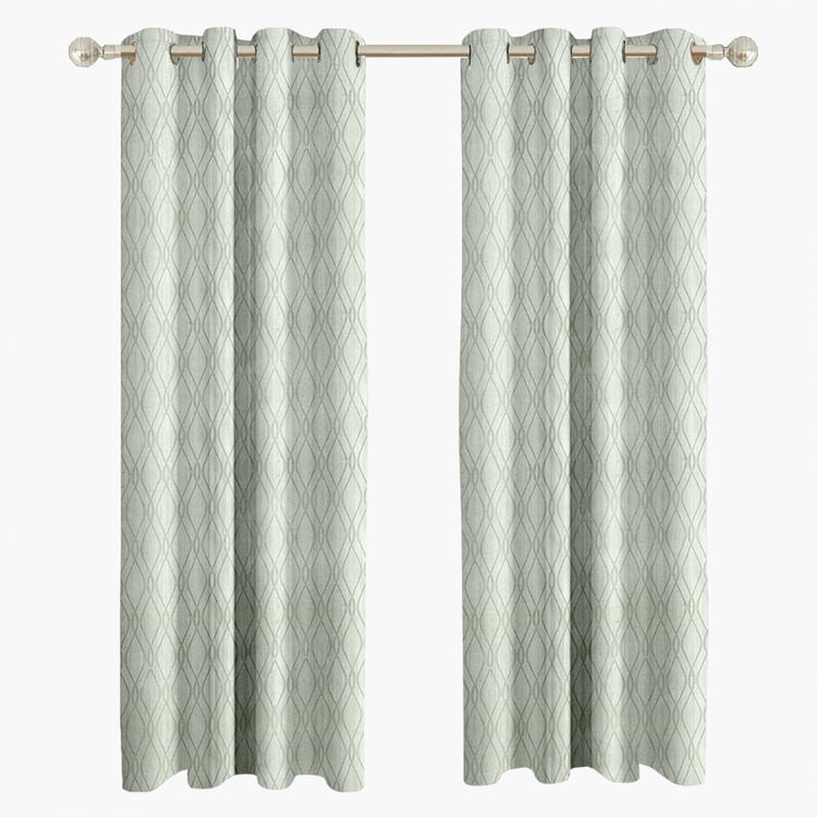 CORTINA Set of 2 Printed Light Filtering Door Curtains - 7ft