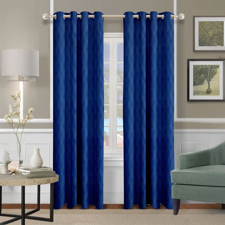 CORTINA Set of 2 Printed Light Filtering Door Curtains - 7ft