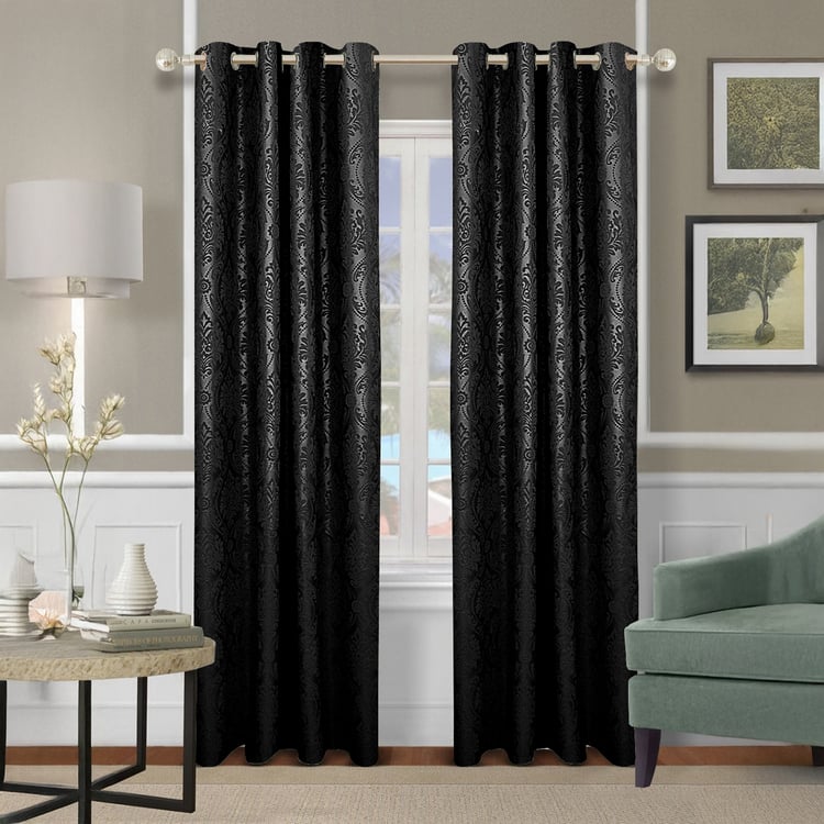 CORTINA Set of 2 Printed Light Filtering Door Curtains - 7ft