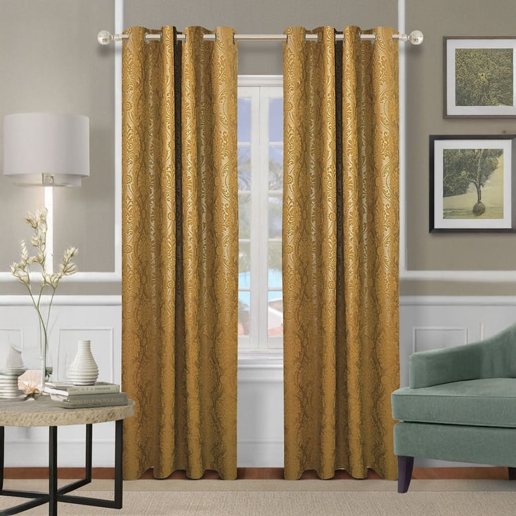 CORTINA Set of 2 Printed Light Filtering Door Curtains - 7ft