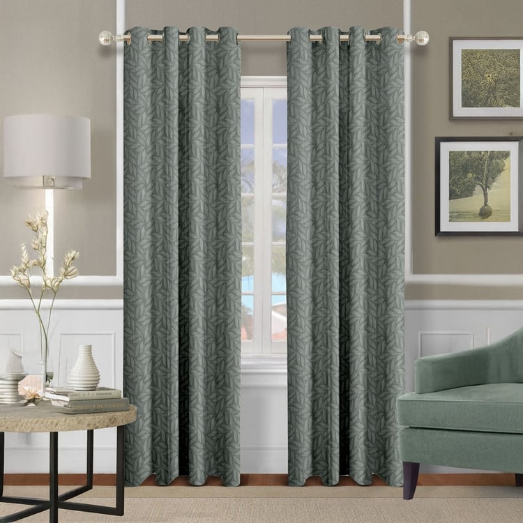 CORTINA Set of 2 Printed Light Filtering Door Curtains - 7ft