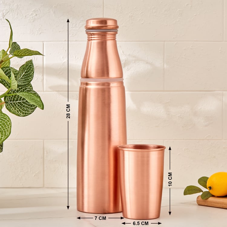 Infinity Cuivre Copper Water Bottle with Tumbler - 950ml