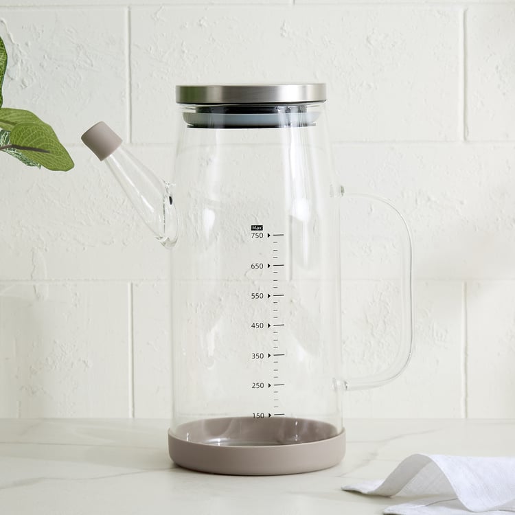 Pamolive Meridian Borosilicate Glass Oil Dispenser with Handle - 750ml