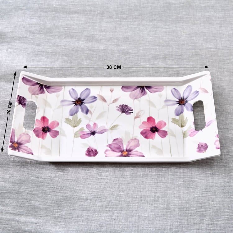 Meadows Mystic Garden Melamine Printed Serving Tray - 38x20cm