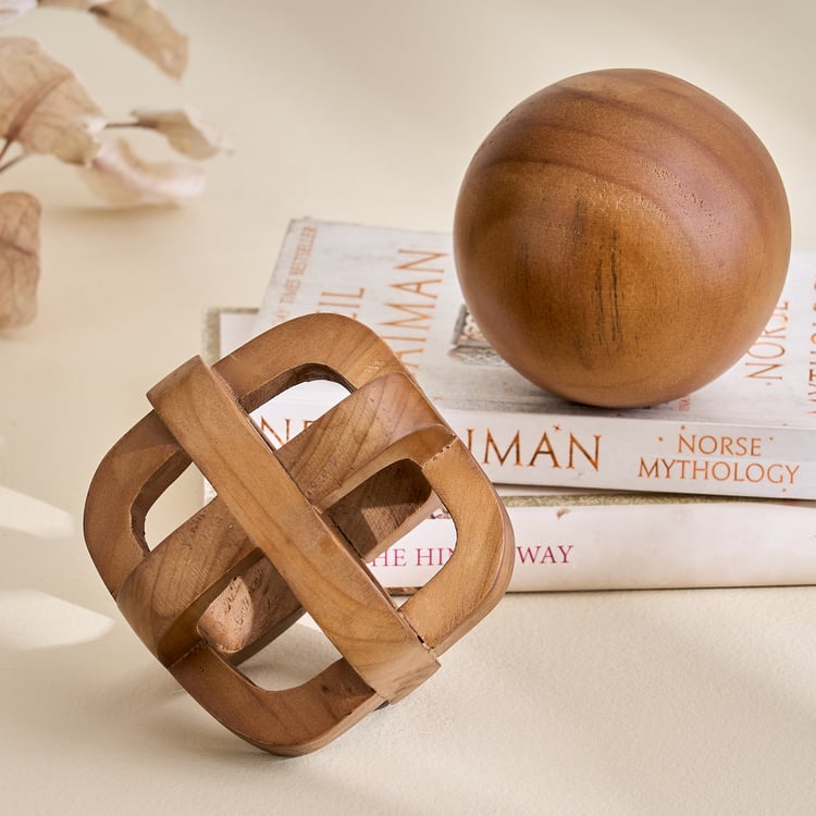 Driftwood Wooden Ball Table Accent