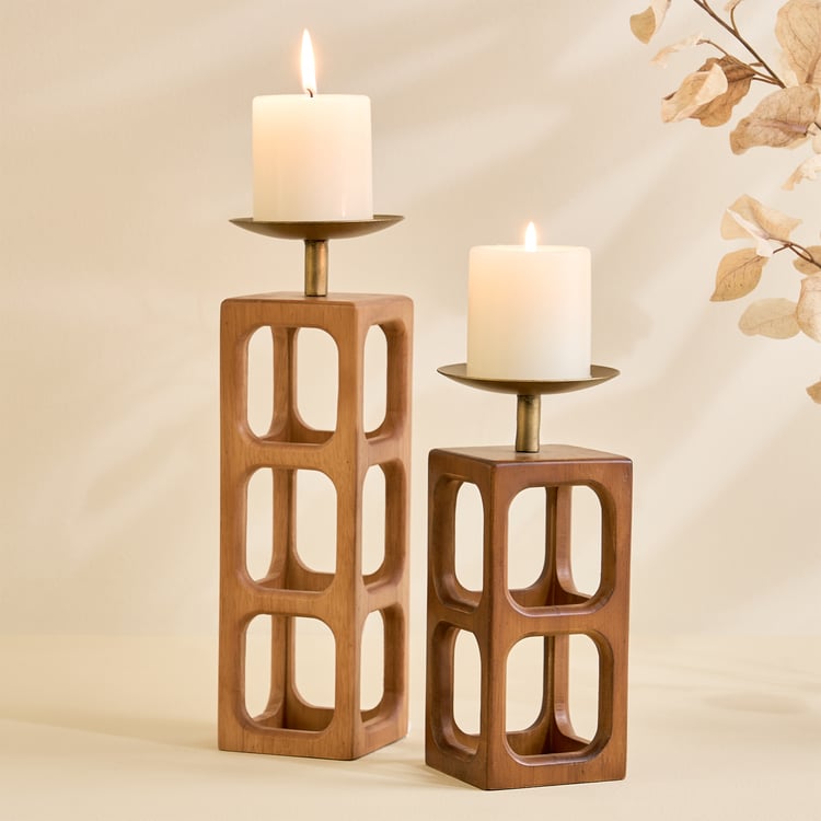 Driftwood Wooden Candle Holder - Large