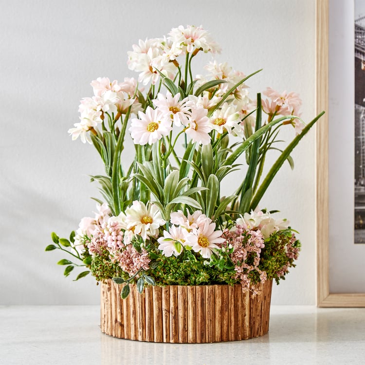 Gloria Floret Natural Dried Flowers with Bamboo Fence